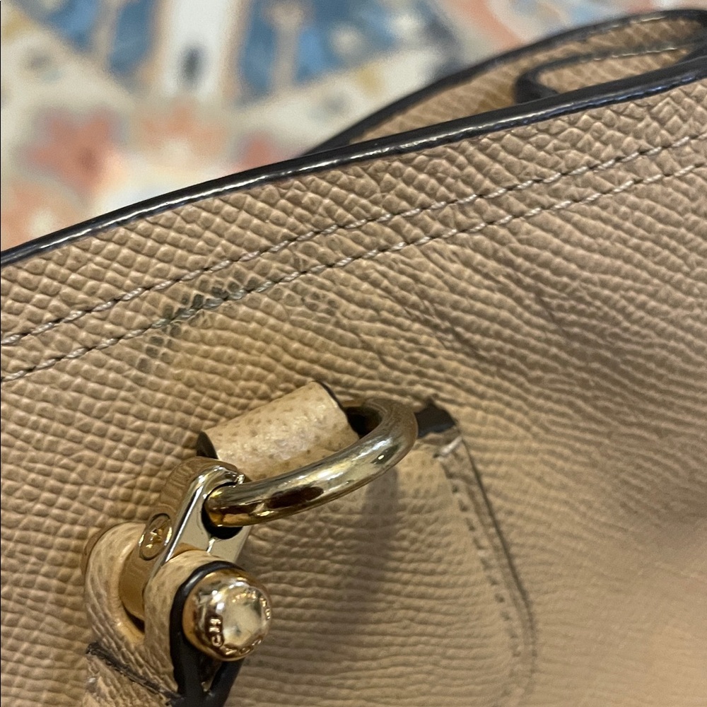 Coach Beige Leather Tote Bag - Picture 7 of 14